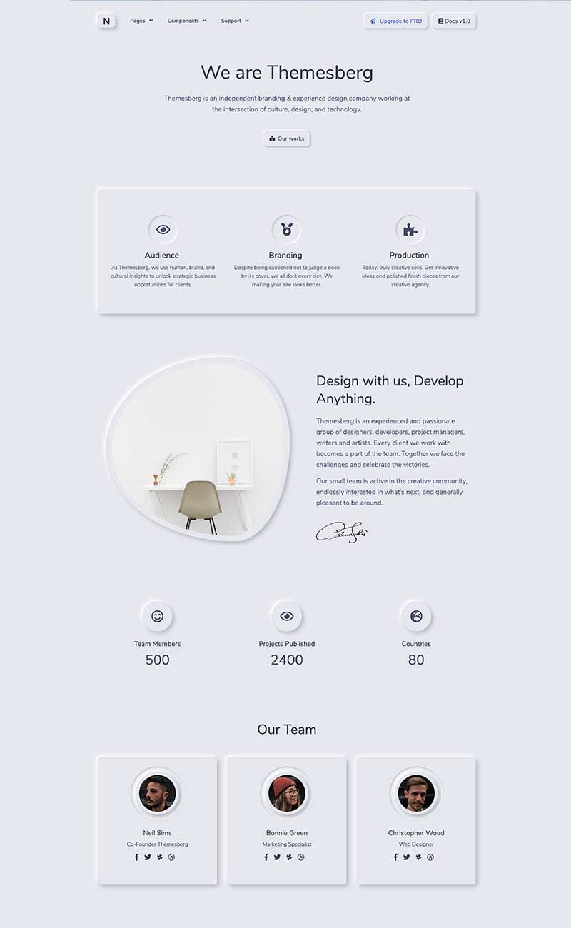 About company page preview