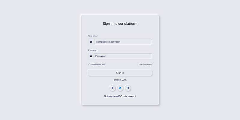 Sign in page preview